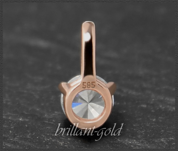 Brillant Anhänger 585 Rotgold; 0,38ct, Lupenrein