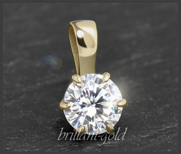 Brillant Anhänger 585 Gold; 0,62ct, River D & Si1