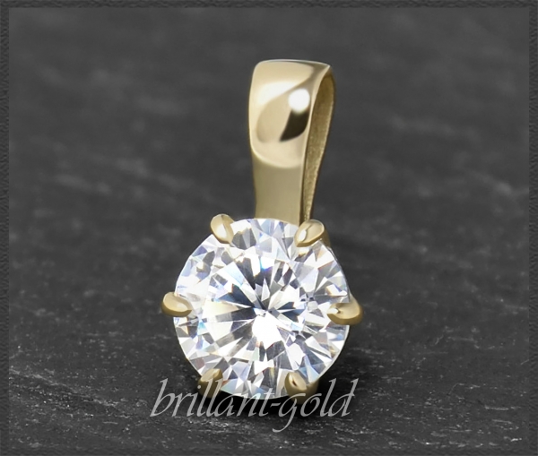 Brillant Anhänger 585 Gold; 0,62ct, River D & Si1