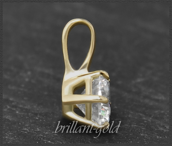 Brillant Anhänger 585 Gold; 0,62ct, River D & Si1