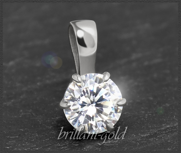 Diamant Anhänger 585 Gold; 0,72ct, River E, Si2
