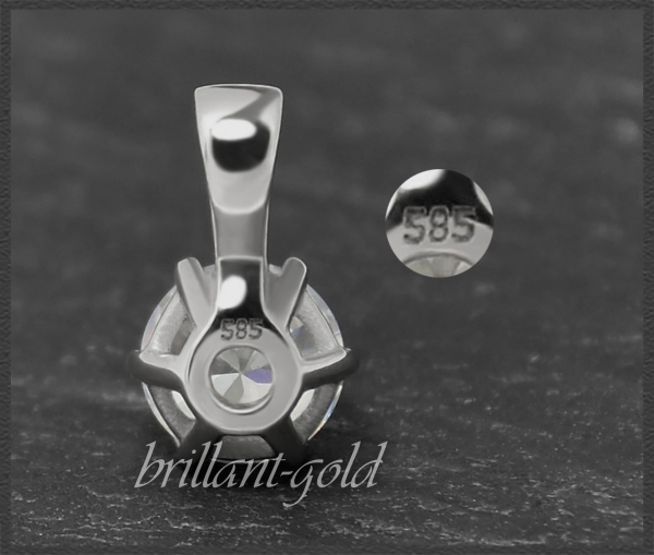 Diamant Anhänger 585 Gold; 0,72ct, River E, Si2