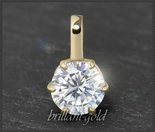 585 Gold Brillant Anhänger; 1,19ct; River D, Si3