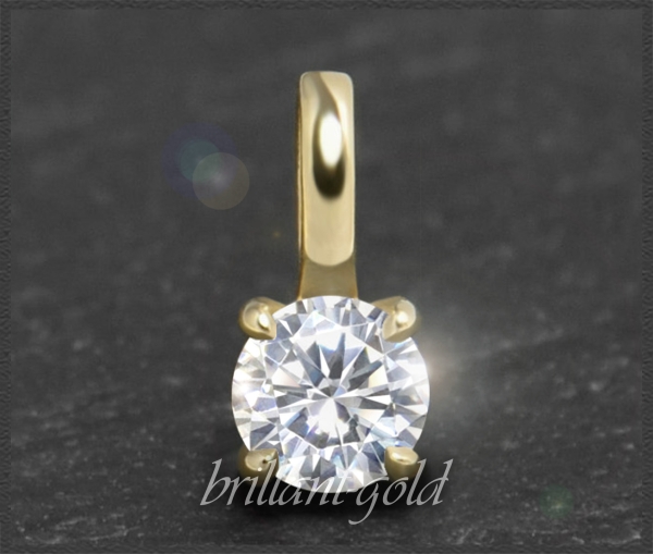 Brillant 585 Gold Anhänger; 0,52ct, River, Si1-2