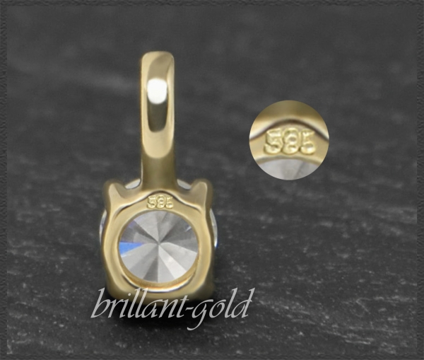 Brillant 585 Gold Anhänger; 0,52ct, River, Si1-2