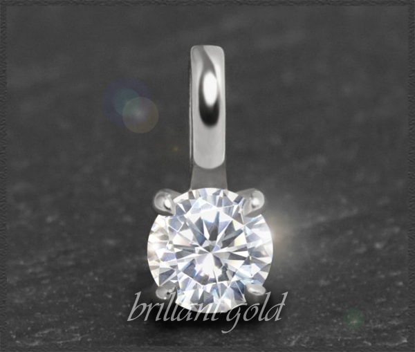 Brillant 585 Gold Anhänger; 0,35ct, Wesselton, Si2