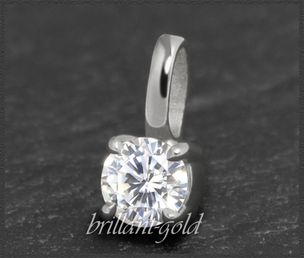 Brillant 585 Gold Anhänger; 0,35ct, Wesselton, Si2