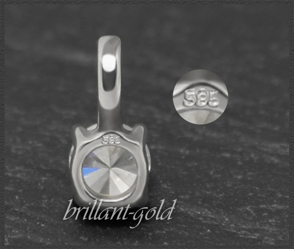Brillant 585 Gold Anhänger; 0,35ct, Wesselton, Si2