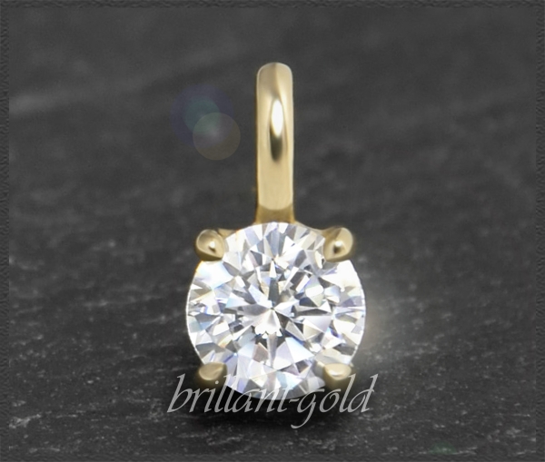 Brillant Gold Anhänger 0,66ct; River D & Si1