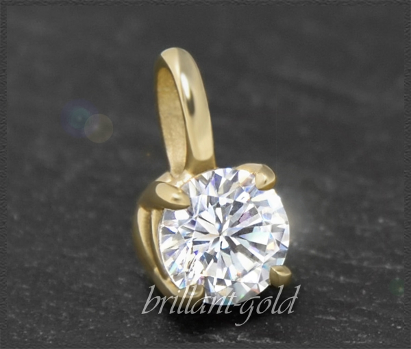 Diamant 0,75ct, Si2; Damen Anhänger 585 Gold