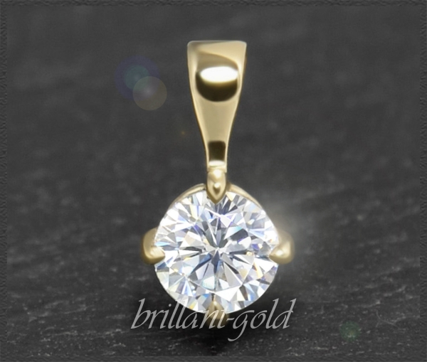 Brillant 585 Gold Anhänger; 0,50ct, DGI Zertifikat