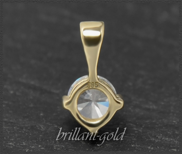 Brillant 585 Gold Anhänger; 0,50ct, DGI Zertifikat