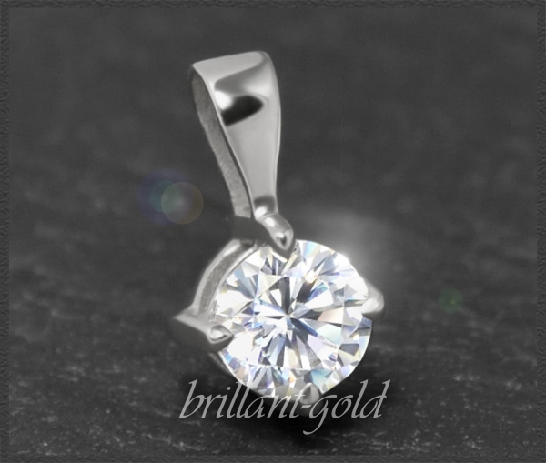 Brillant Anhänger in 585 Gold, 0,52ct, River D, Si2