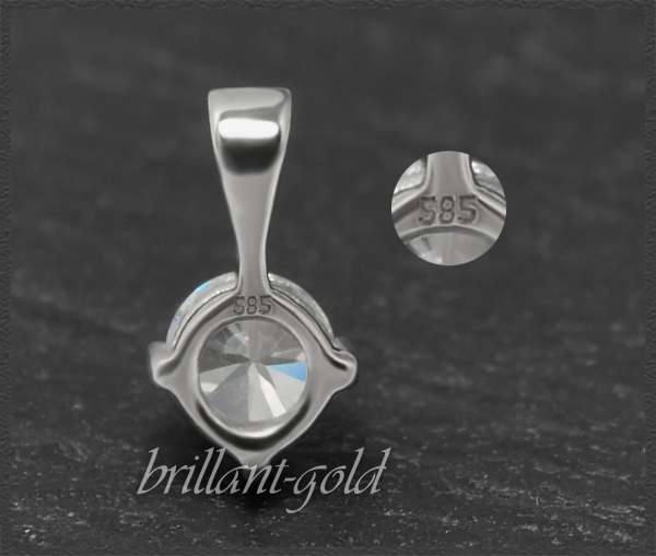 Brillant Anhänger in 585 Gold, 0,52ct, River D, Si2