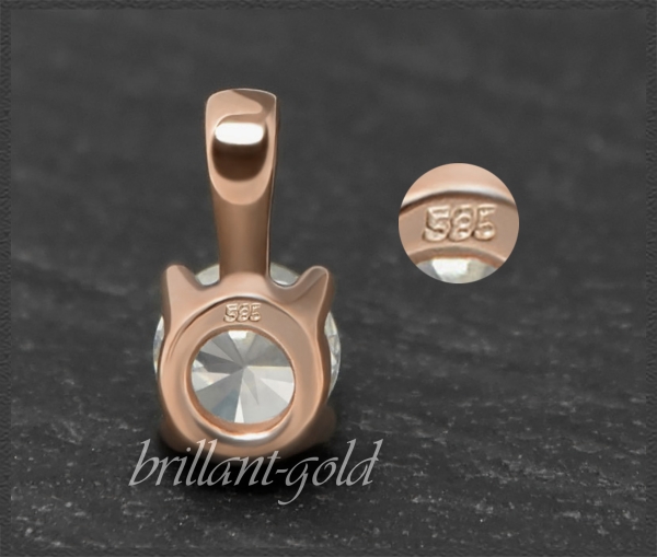 Brillant Anhänger & Kette 585 Gold; 0,47ct, River D