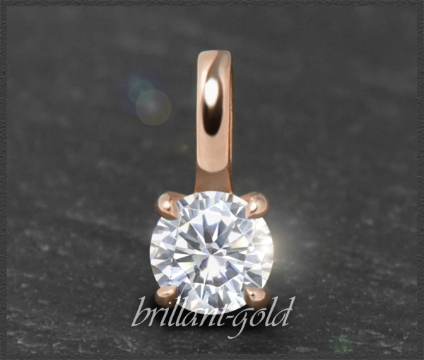 Brillant Anhänger 585 Rotgold, 0,30ct; River D, VS1