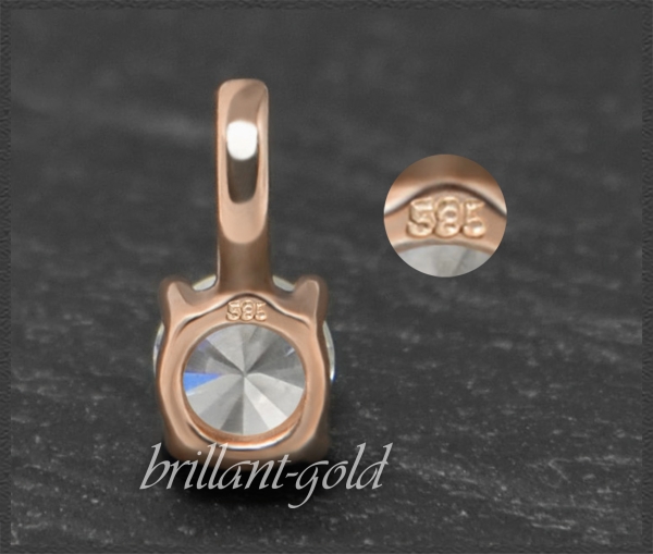 Brillant Anhänger 585 Rotgold, 0,30ct; River D, VS1