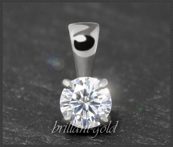 Brillant Anhänger 585 Gold, 0,25ct Lupenrein