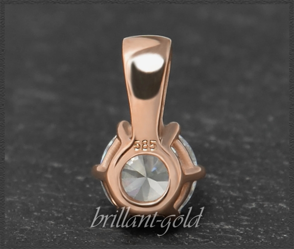 Brillant 585 Rotgold Anhänger; 0,58ct, F