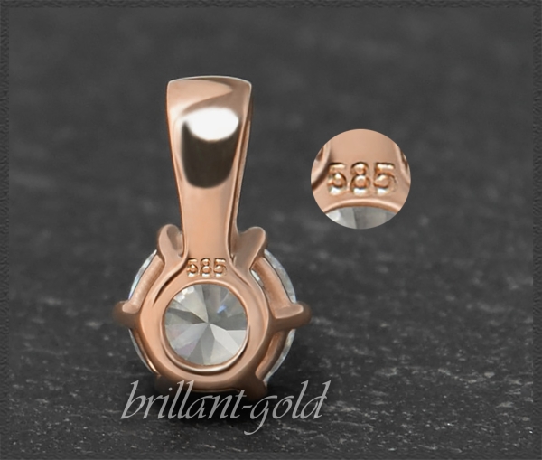 Brillant 585 Rotgold Anhänger; 0,75ct, Si2