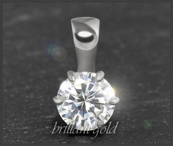 Gold Brillant Anhänger 0,61ct, Top Wesselton, Si2