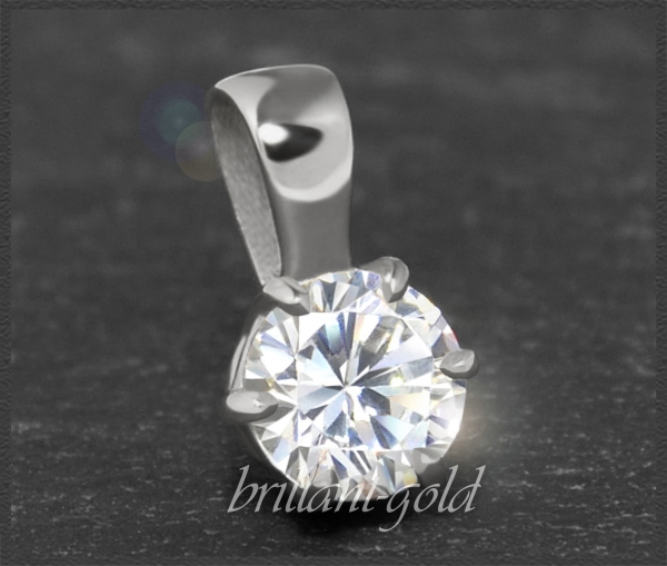 Brillant Anhänger mit 0,69ct, Si2; 585 Weißgold