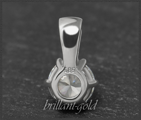 Gold Brillant Anhänger 0,61ct, Top Wesselton, Si2
