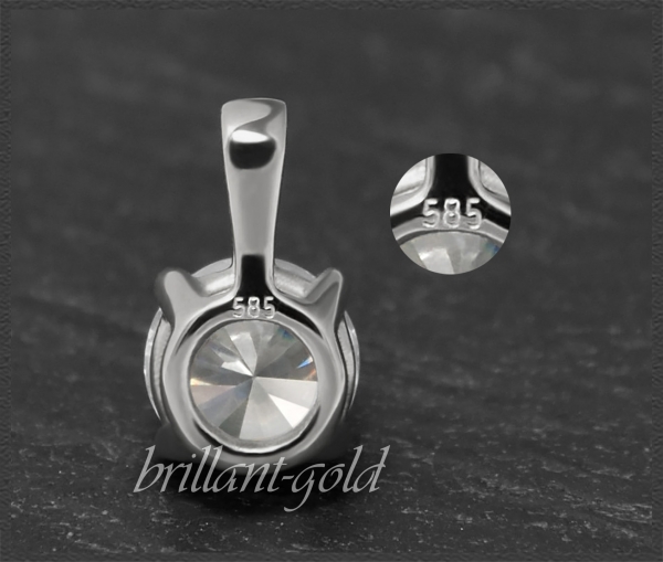 Brillant 585 Gold Anhänger 1,22ct, Top Wesselton