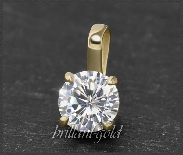 Brillant Anhänger 585 Gold; 1,04ct in Si2; Reiter