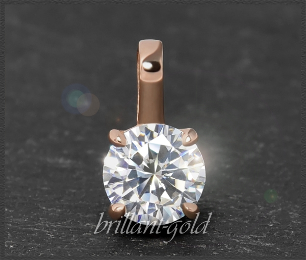 Brillant 585 Gold Anhänger 0,99ct, Top Wesselton, Si2