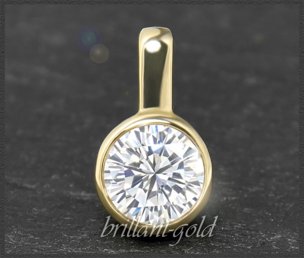 Gold Brillant Anhänger mit 1,12ct, Top Wesselton F