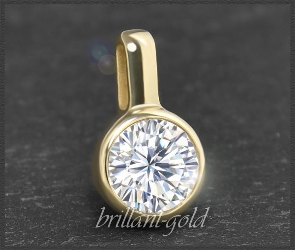 Gold Brillant Anhänger mit 1,12ct, Top Wesselton F