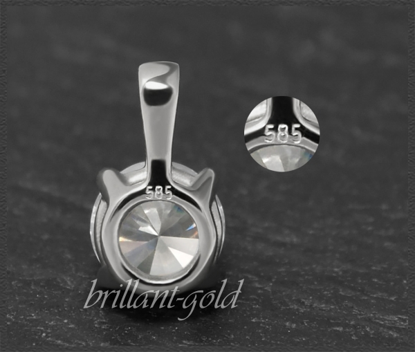 Brillant 585 Weißgold Anhänger 1,03ct, Si2