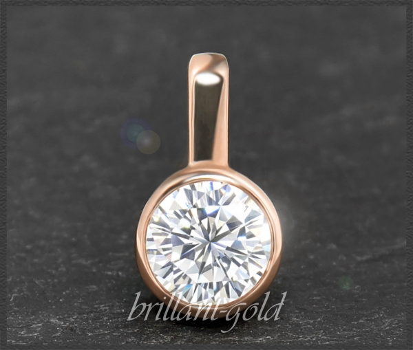 Anhänger in 585 Gold; 0,68ct Brillant, River, Si1-2