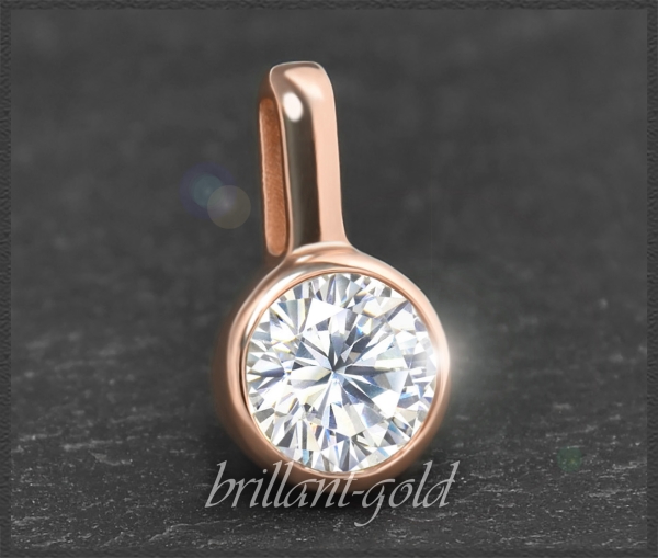 Anhänger in 585 Gold; 0,68ct Brillant, River, Si1-2