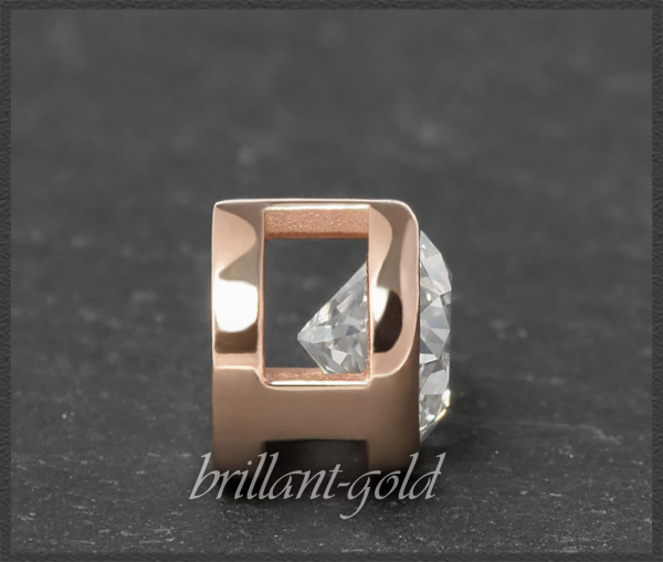 Brillant Anhänger mit 1,10ct; River D; 585 Rotgold