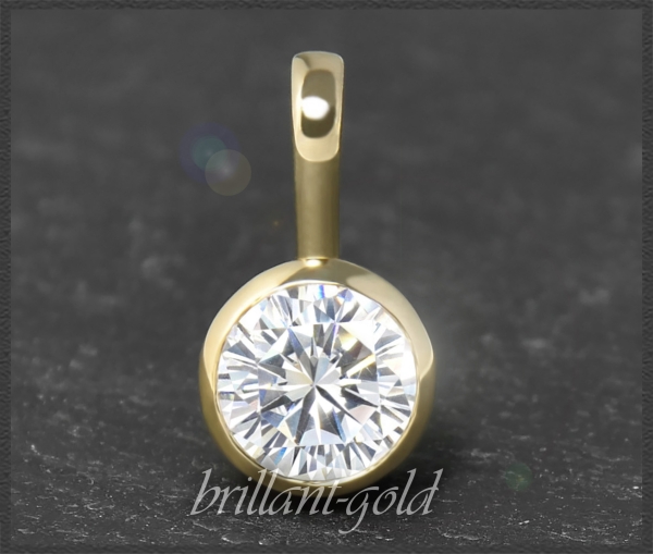 Brillant Gleiter 585 Gold; 1,17ct, River D; Anhänger