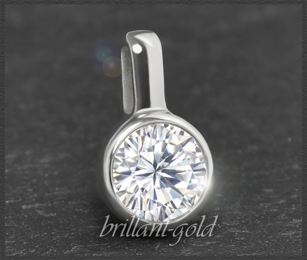 Brillant Anhänger 585 Gold; 1,12ct, Top Wesselton F