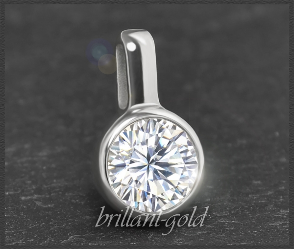 Brillant 585 Gold Anhänger 0,95ct, F & Si2-3