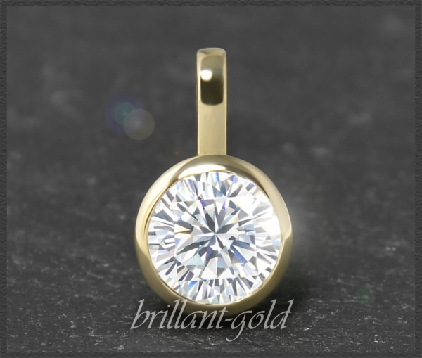 Brillant Anhänger 585 Gelbgold; 1,08ct, Si2; Gleiter