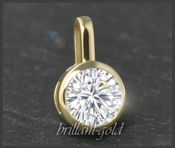Brillant Anhänger 585 Gelbgold; 1,08ct, Si2; Gleiter