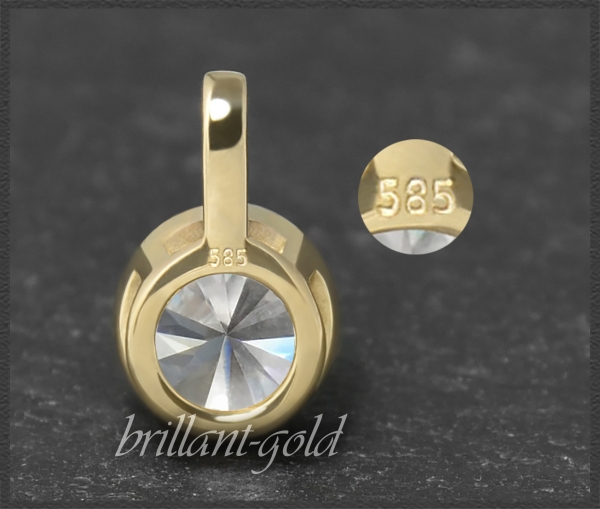 Brillant Anhänger 585 Gelbgold; 1,08ct, Si2; Gleiter