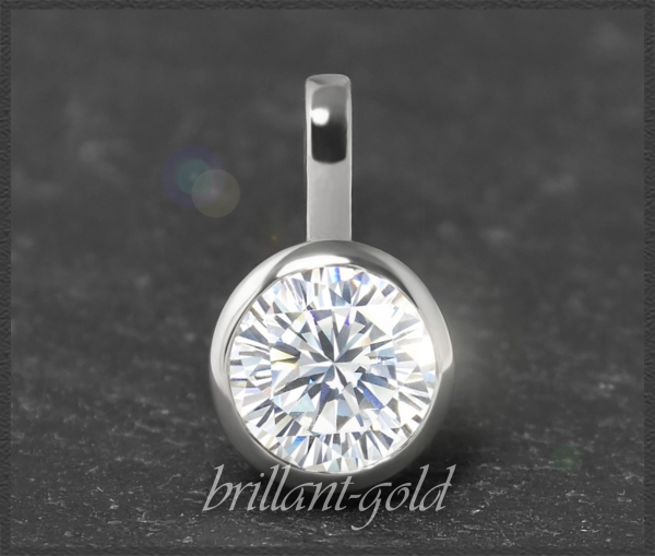 Brillant Anhänger 585 Gold; 0,94ct, Top Wesselton, Si3