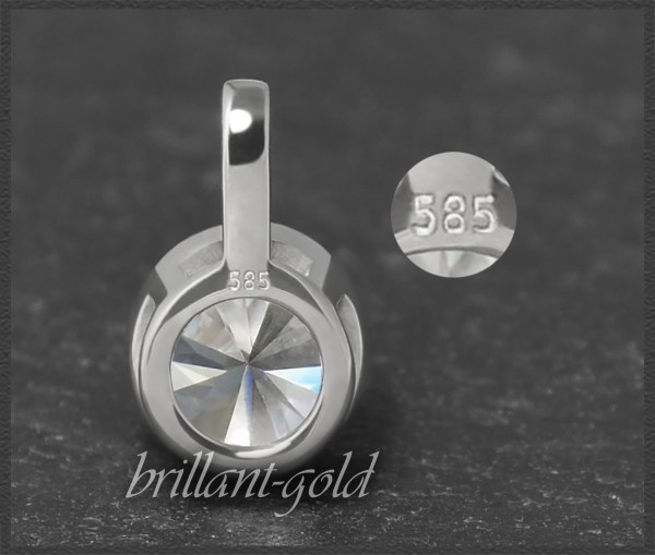 Brillant Anhänger 585 Gold; 0,94ct, Top Wesselton, Si3