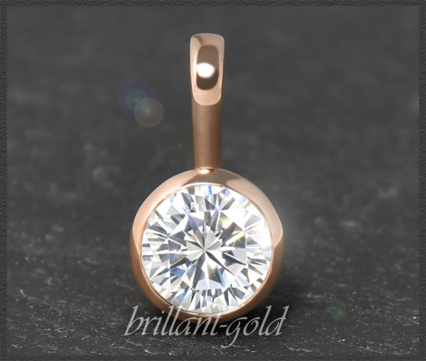 Brillant Anhänger mit 1,09ct; 585 Rotgold Reiter