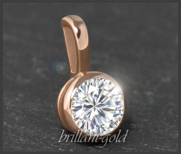 Brillant Anhänger mit 1,09ct; 585 Rotgold Reiter
