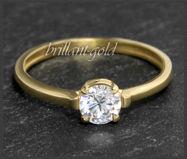 Brillant 585 Gold Ring 0,52ct, Si2-3; Solitärring