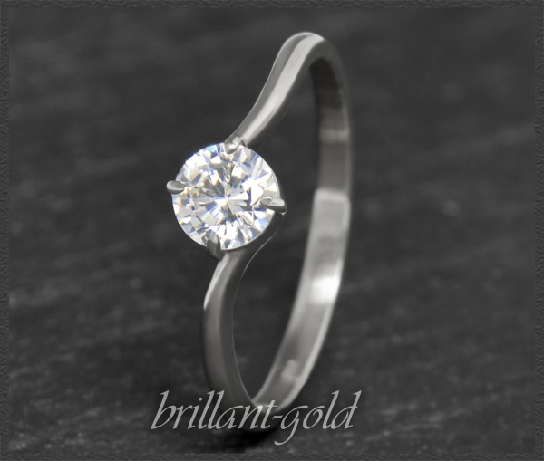 Brillant 585 Gold Ring 0,52ct, River D, Si1-2