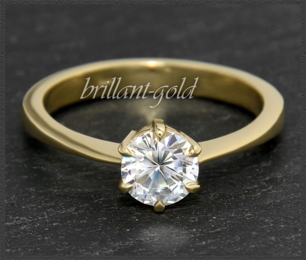 Brillant 585 Gelbgold Ring 0,74ct, River E, VS2