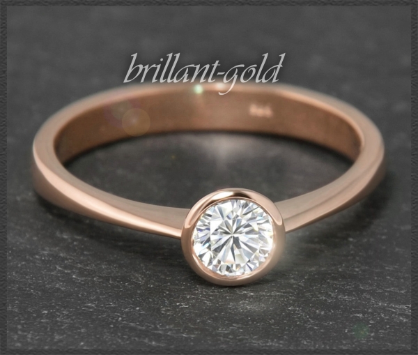 Brillant Ring aus 585 Rotgold; 0,29ct, Si1